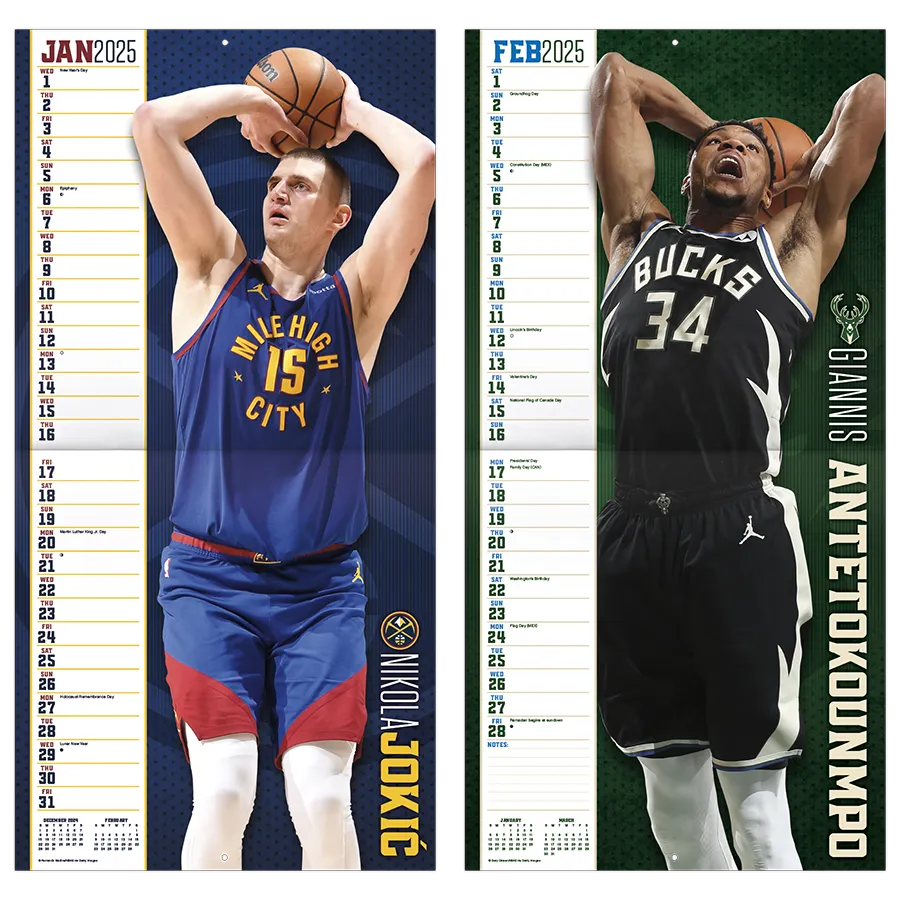 2025 NBA Superstars Wall Calendar