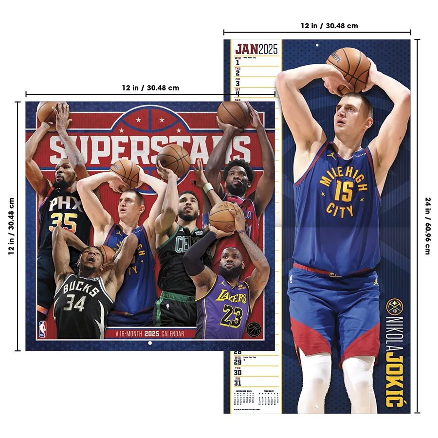 2025 NBA Superstars Wall Calendar