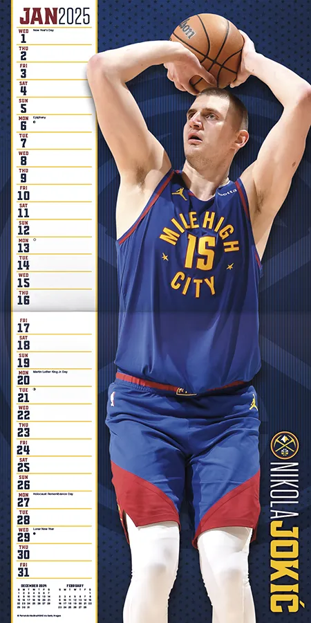 2025 NBA Superstars Wall Calendar