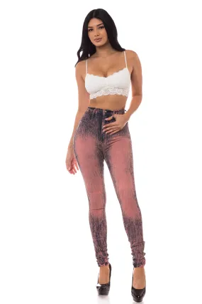 4024 Super High Waisted Vintage Dyed Skinny Jeans