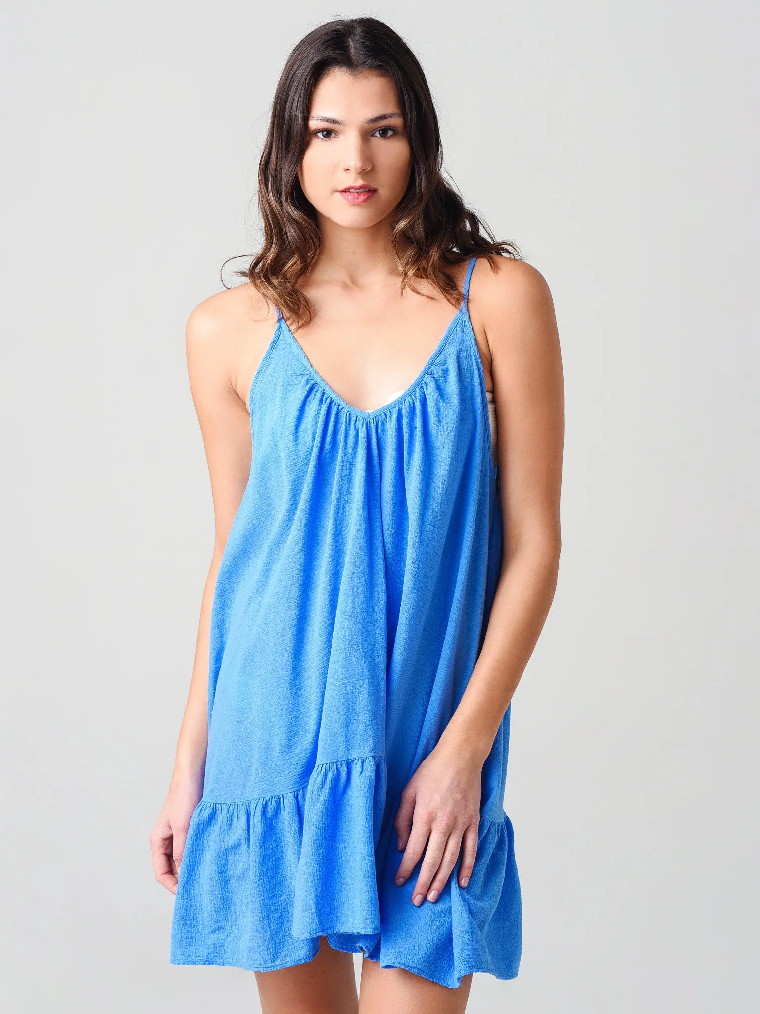 9 Seed Women's St. Tropez Ruffle Mini Cover-Up Dress