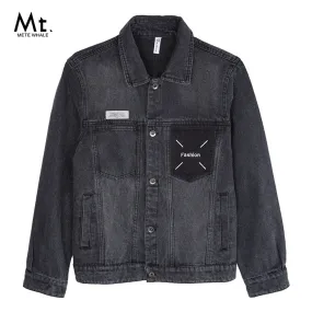 Ash gray men's denim shirt