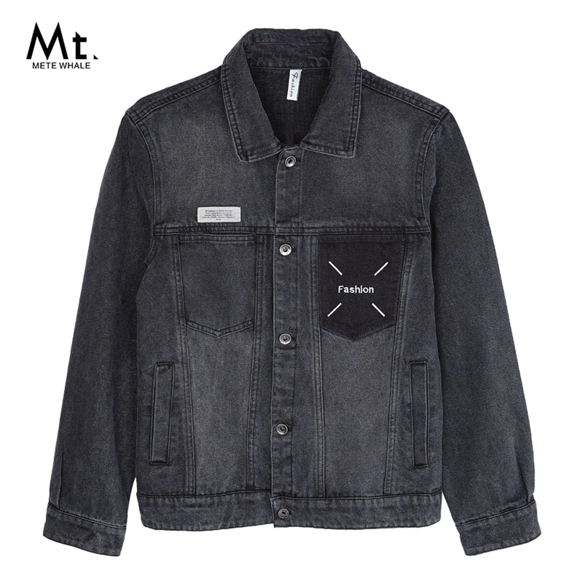 Ash gray men's denim shirt