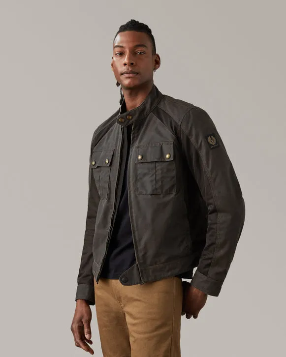 BELSTAFF TEMPLE WAXED COTTON MOTORCYCLE JACKET - MAHOGANY