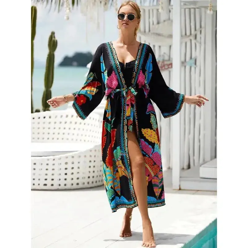 Bohemian Kimono - Bold Prints with Belt