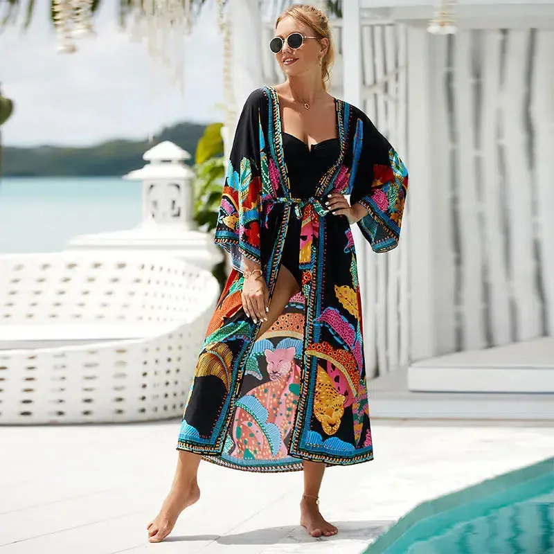 Bohemian Kimono - Bold Prints with Belt