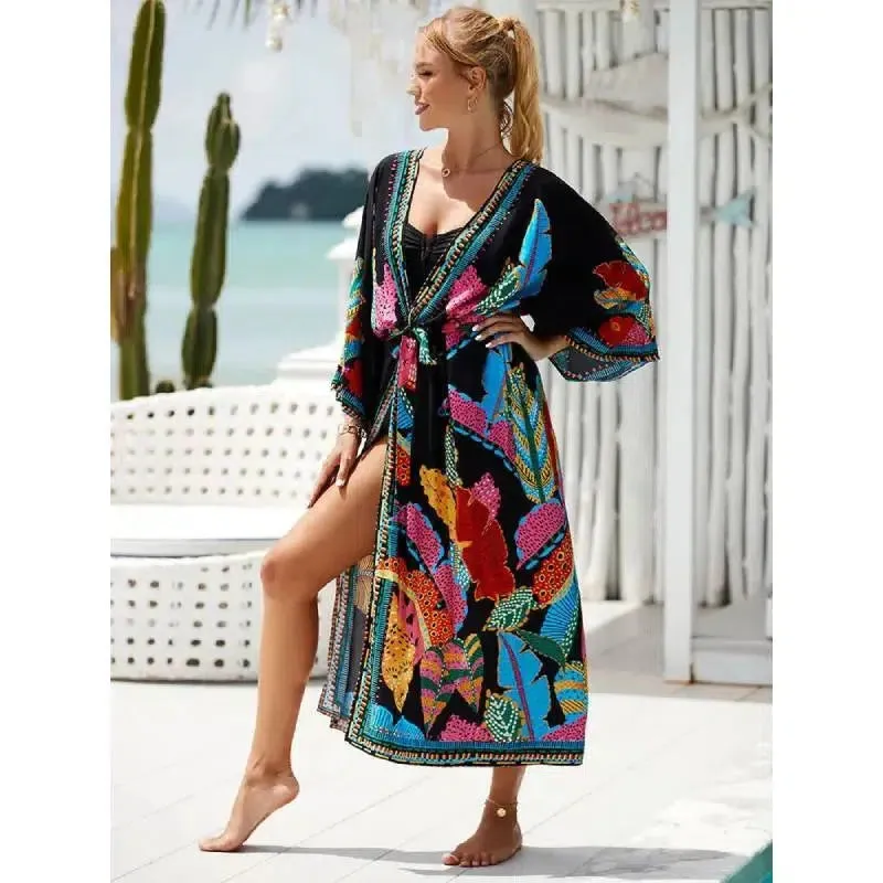 Bohemian Kimono - Bold Prints with Belt