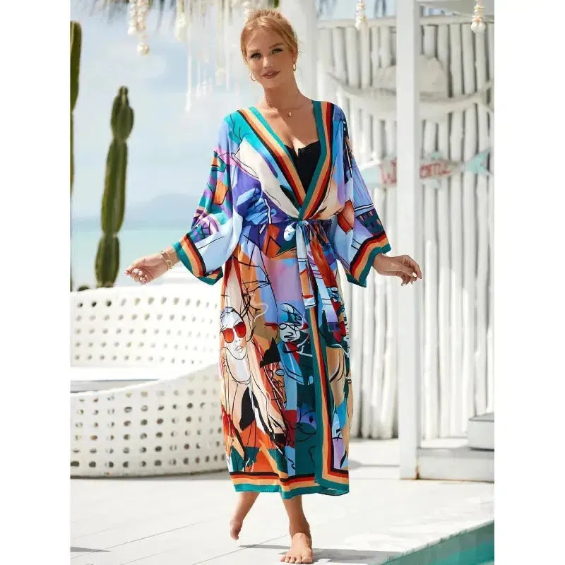 Bohemian Kimono - Bold Prints with Belt