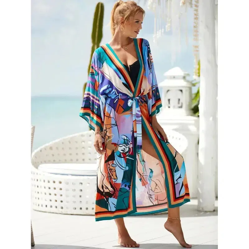 Bohemian Kimono - Bold Prints with Belt