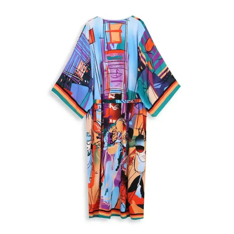 Bohemian Kimono - Bold Prints with Belt