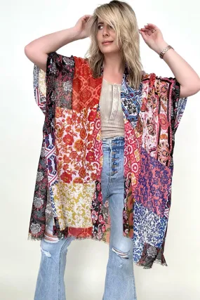 Boho Floral Patchwork Kimono