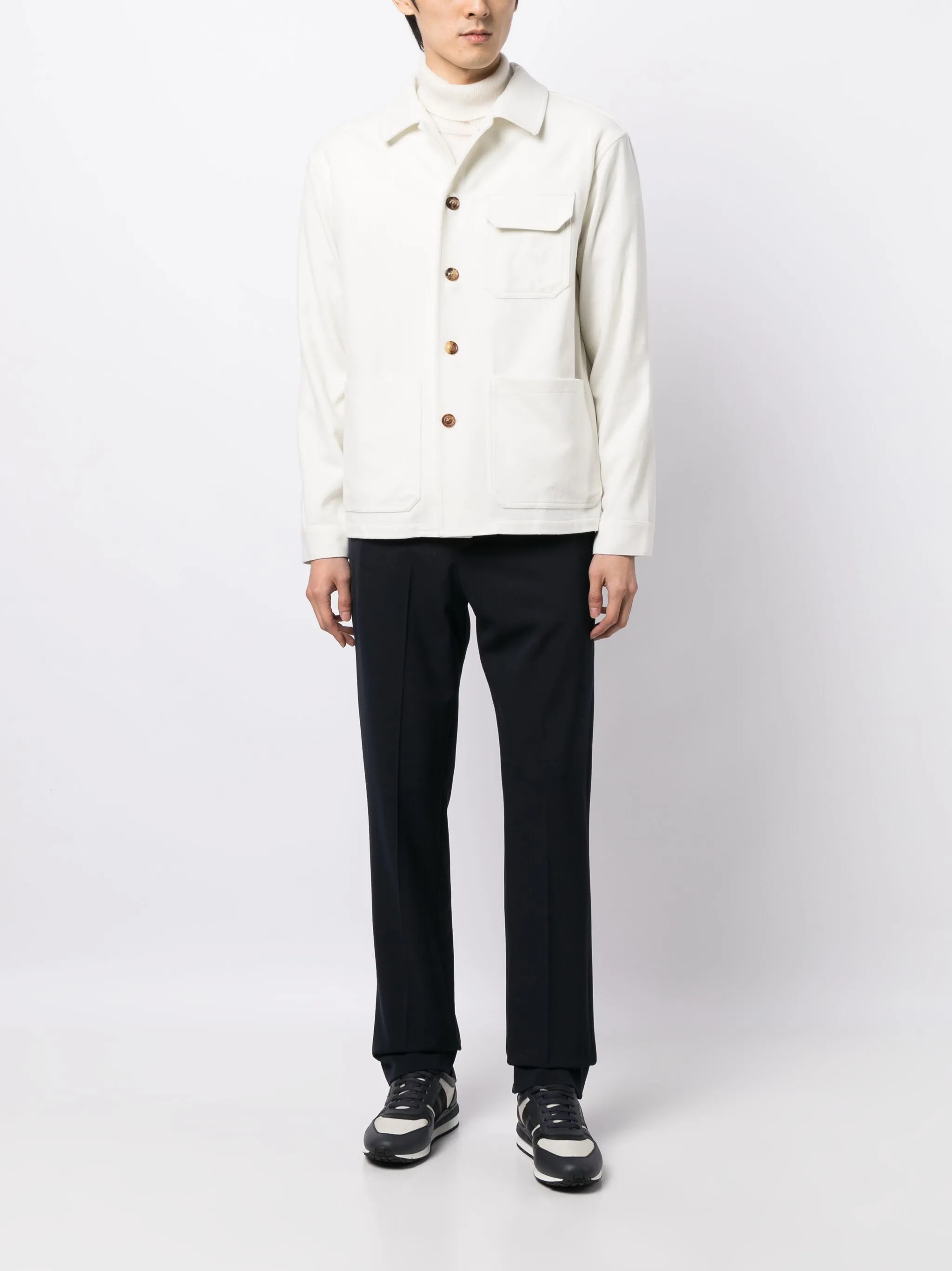 Buttoned Cotton Shirt Jacket