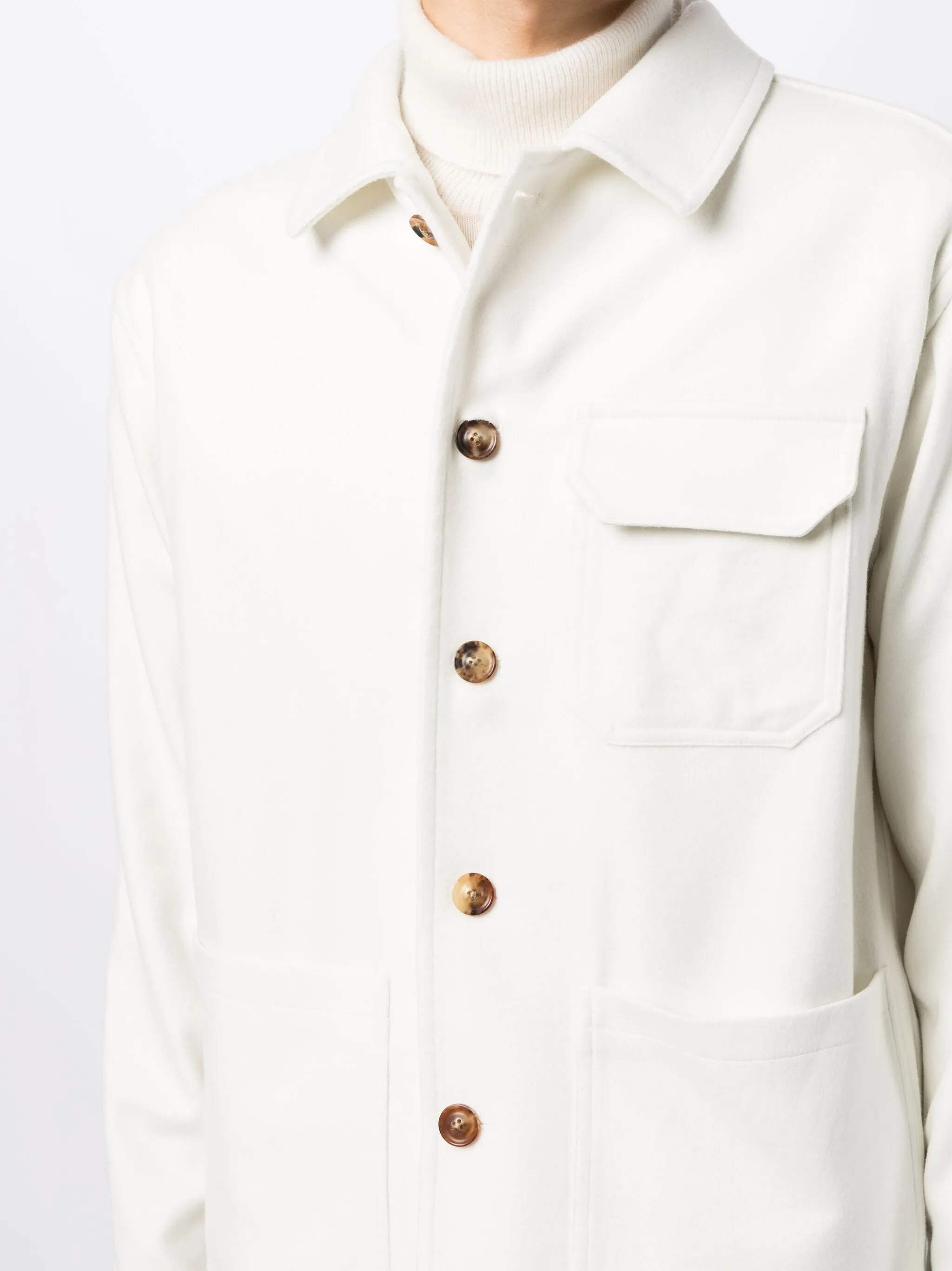 Buttoned Cotton Shirt Jacket