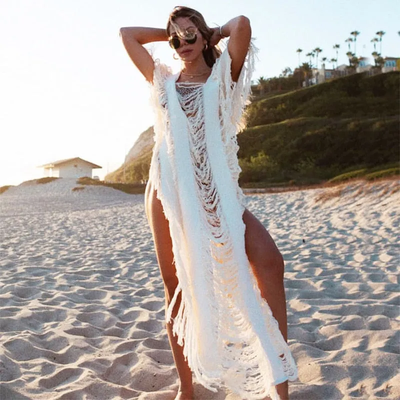 Crochet Tunic Bikini Cover Up Dress