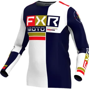 FXR Podium Pro Battalion MX Offroad Jersey Navy/White/Red Blue