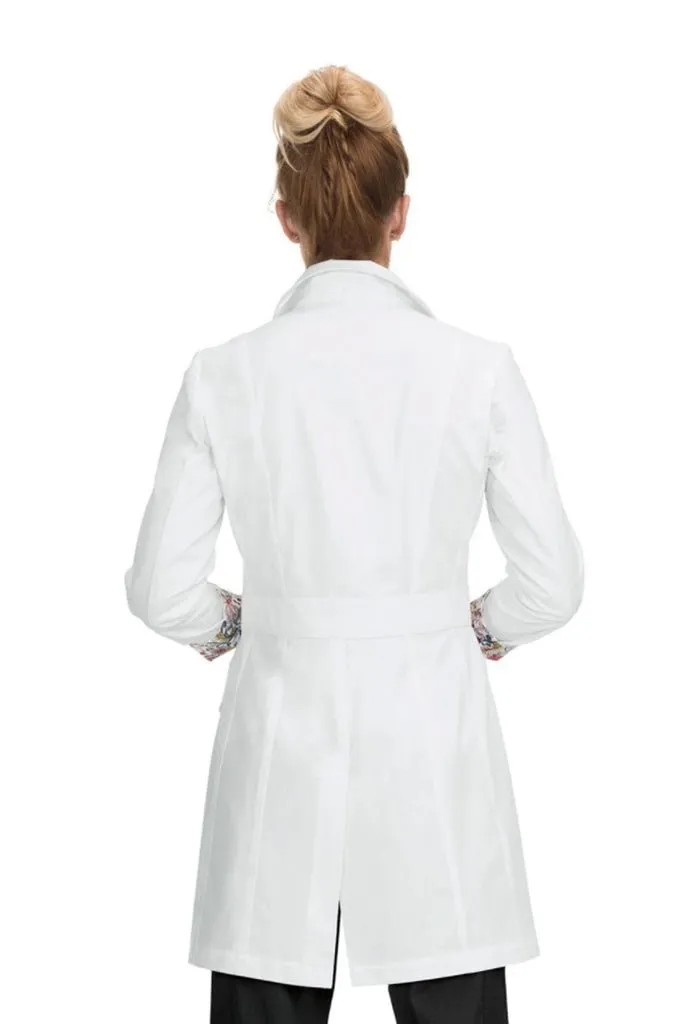 GENEVA Modern labcoat with 4 pocket and floral accent details