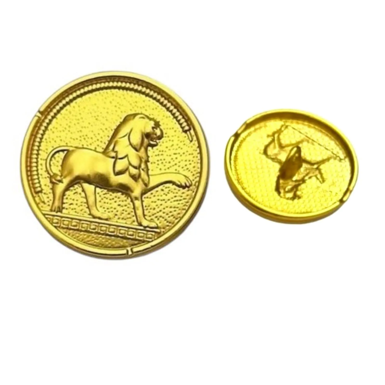 Golden Lion Shaped Metal Buttons