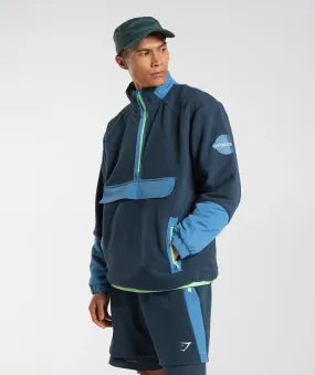 Gymshark Vibes Fleece 1/4 Zip - Navy/Lakeside Blue