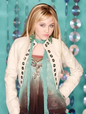 Hannah Montana White Leather Jacket