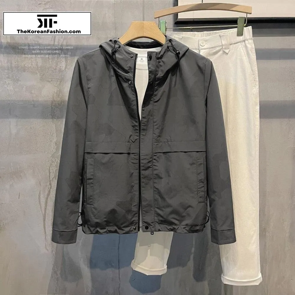 Hooded Slim-fit Zipper Jacket