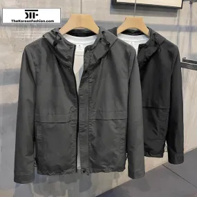 Hooded Slim-fit Zipper Jacket