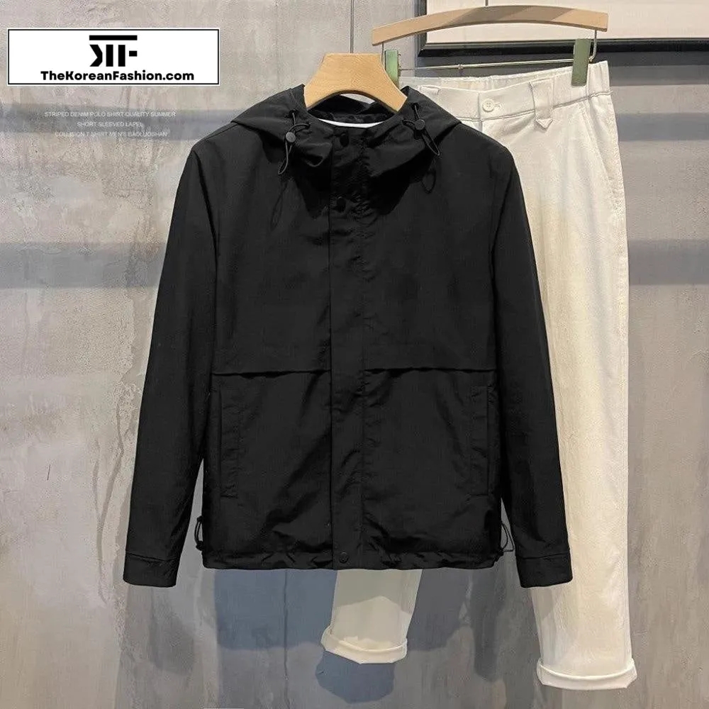 Hooded Slim-fit Zipper Jacket