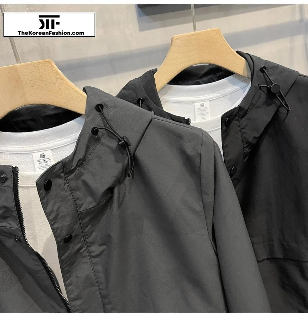 Hooded Slim-fit Zipper Jacket