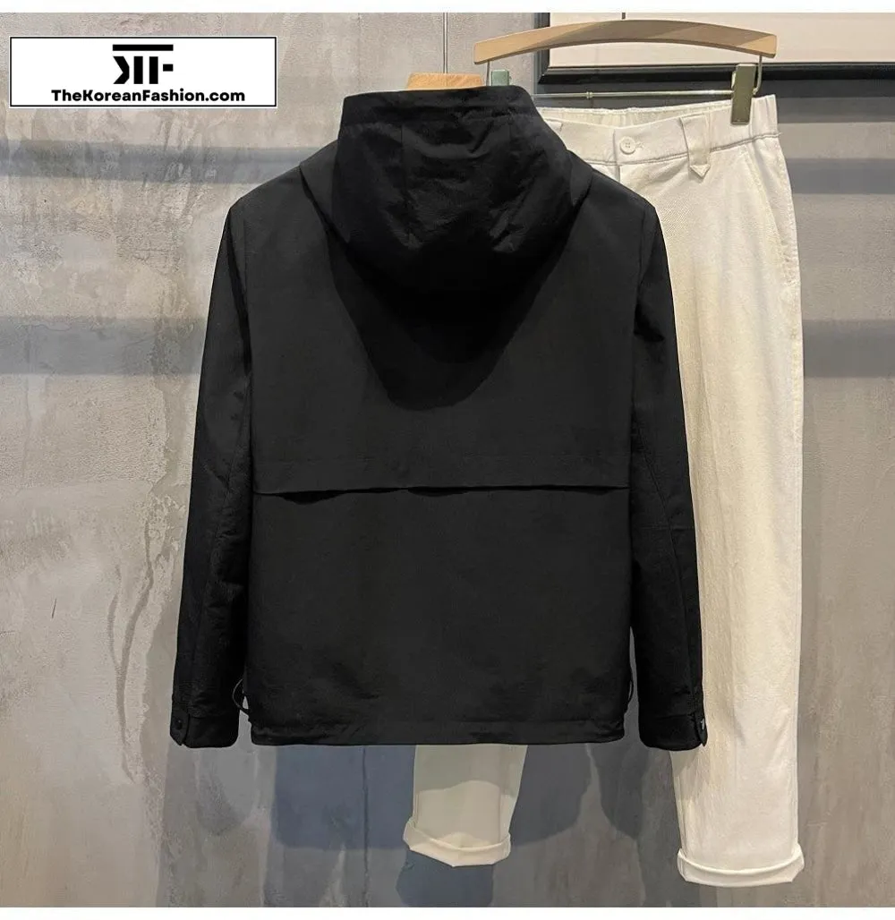 Hooded Slim-fit Zipper Jacket