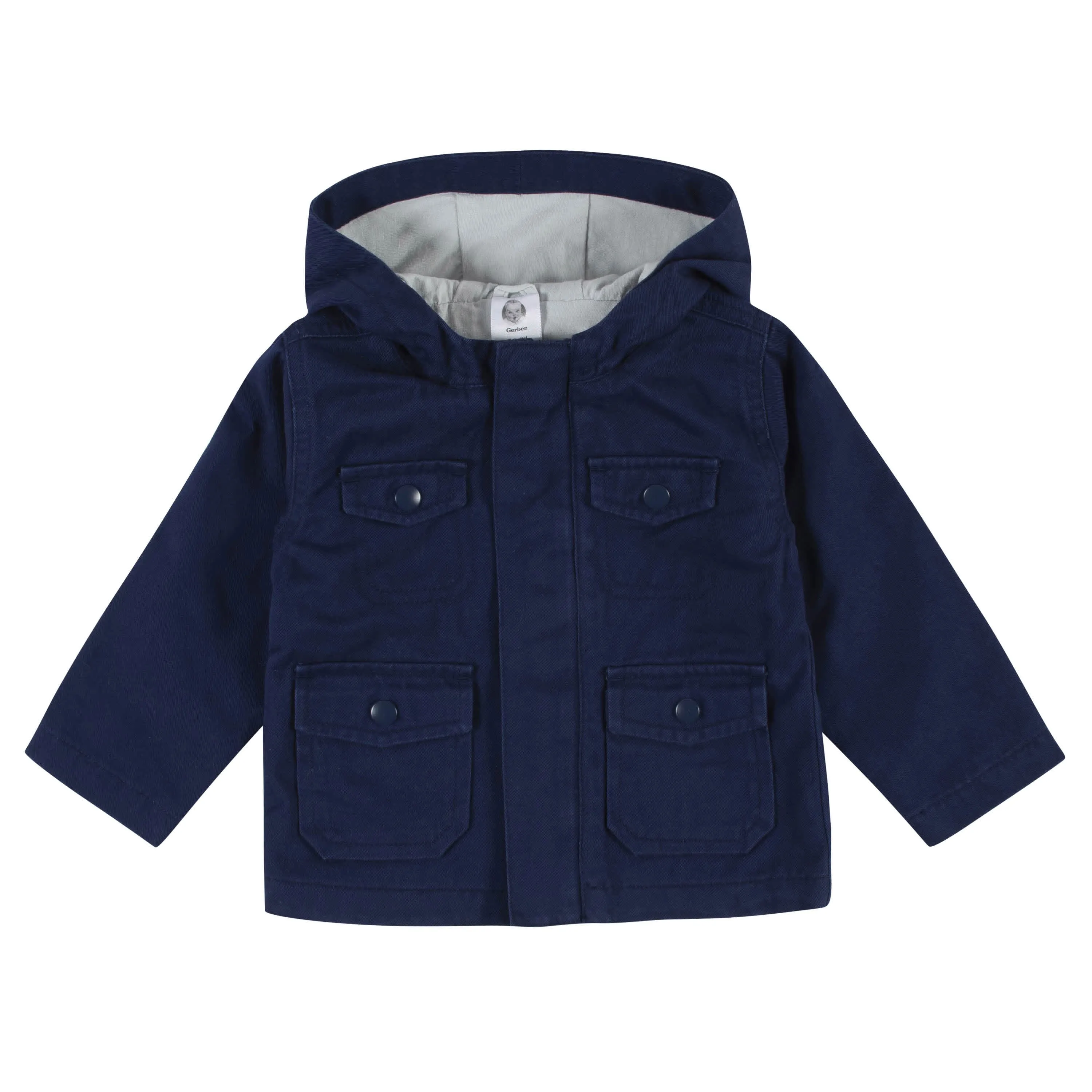 Infant & Toddler Navy Hooded Cotton Twill Utility Jacket