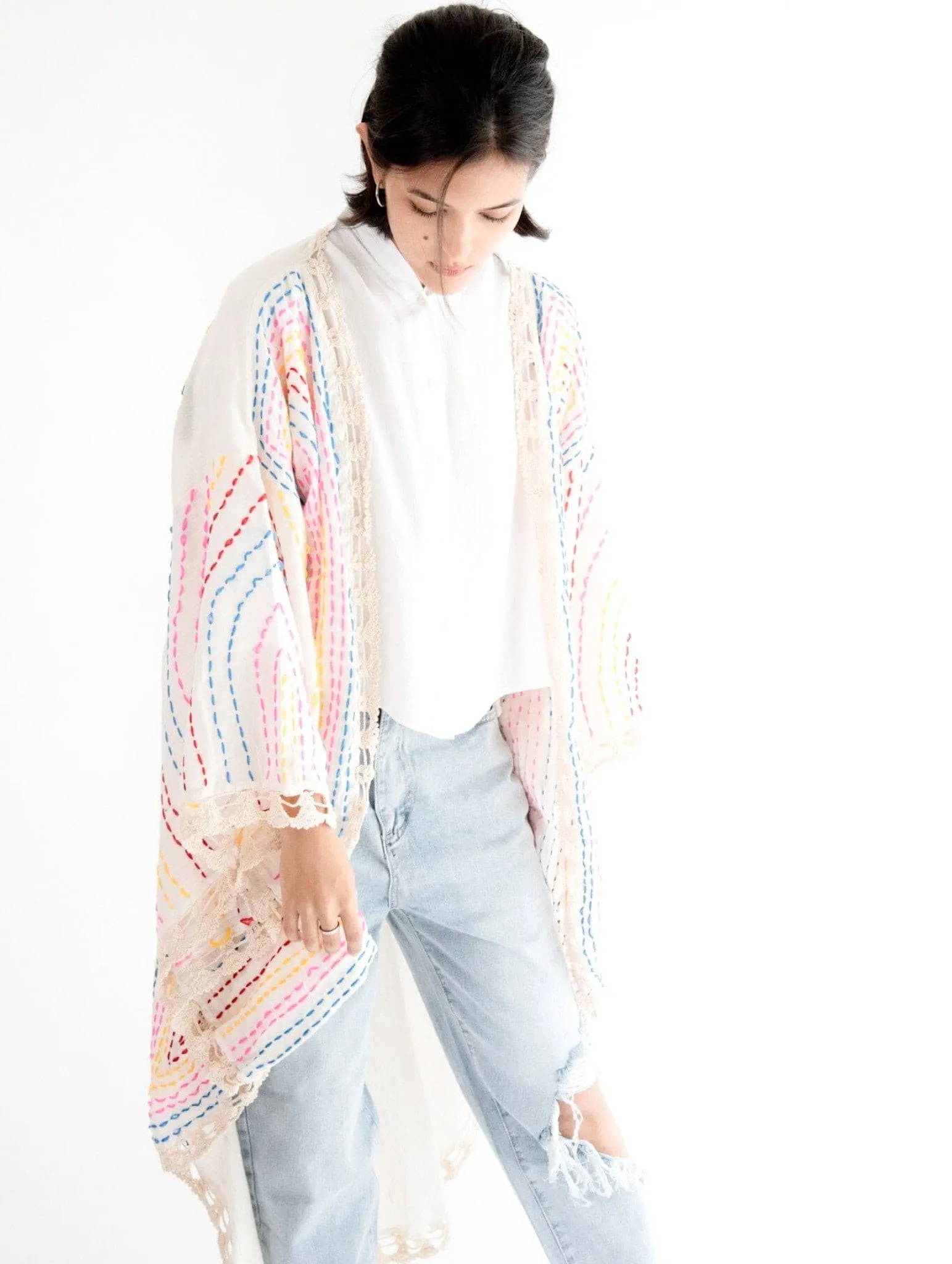 Kaftan Kimono Bila White