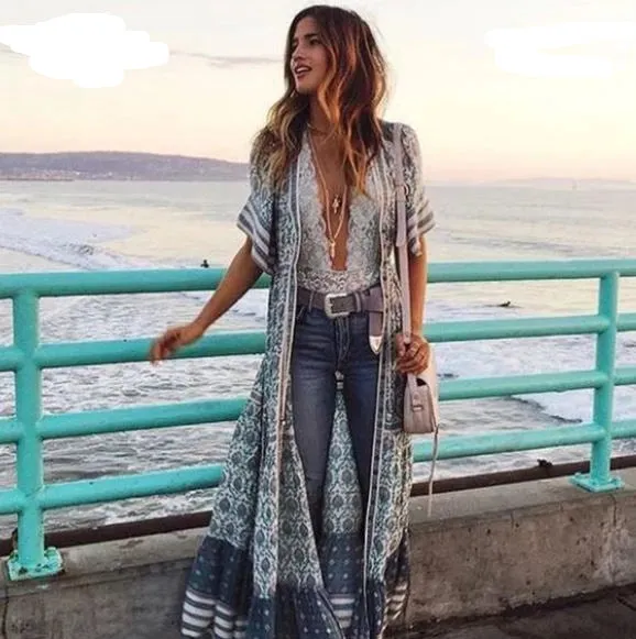 Kimono Maxi Hippie Dress / Cardigan