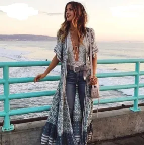 Kimono Maxi Hippie Dress / Cardigan