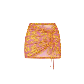 Kulani Kinis Rouched Mesh Mini Skirt Sarong - Pitaya Maya