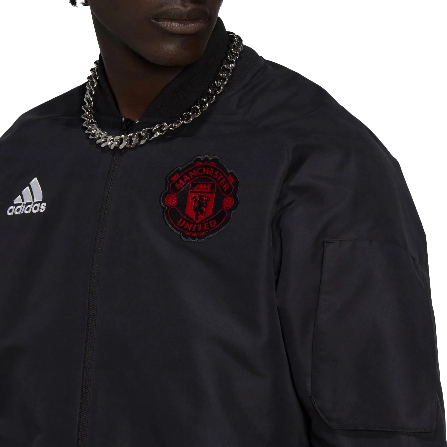 Manchester United black light padded bomber jacket 2023 - Adidas