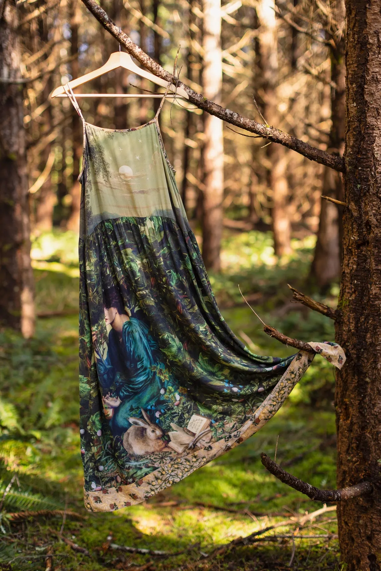 Market Of Stars Bella Notte Bohéme Bamboo Slip Dress with Moon and Rabbit - Preorder Ships August 1 - 30th