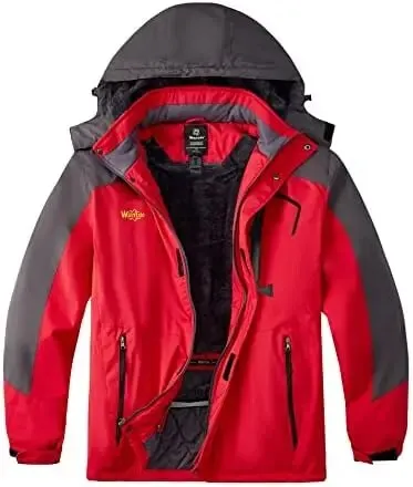 Men's Plus Size Waterproof Ski Jacket Big&Tall Warm Winter Hooded Coat Snow Mountain Windbreaker