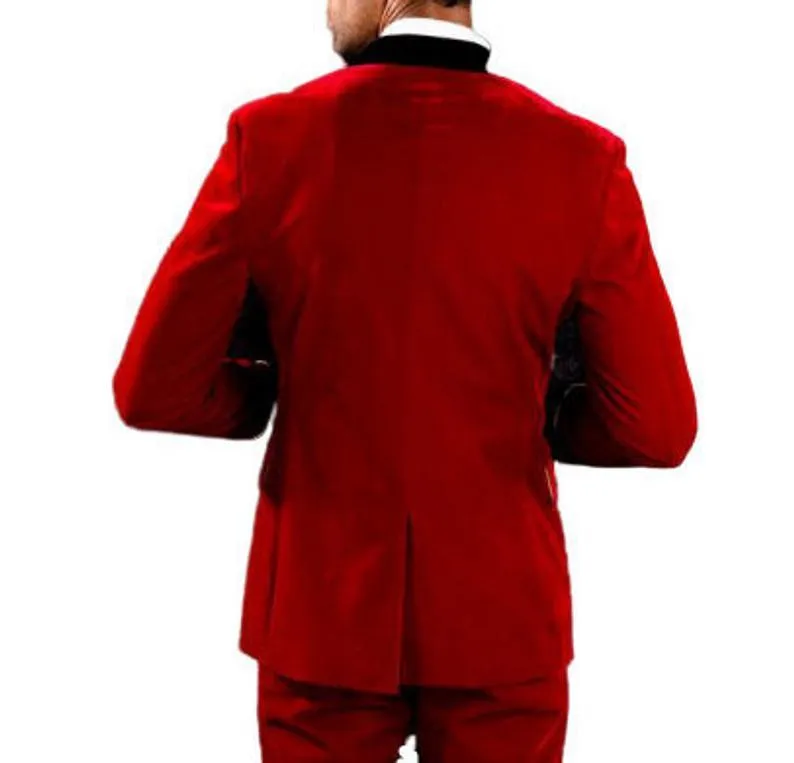 Mens Robes Jacket Red Velvet Blazers Wedding Dinner Party Wear Blazer Jacket