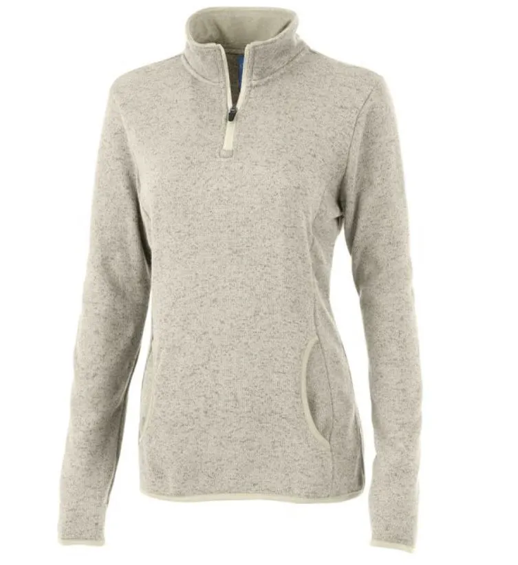 Monogrammed Ladies Heathered Fleece Pullover- Choose Color