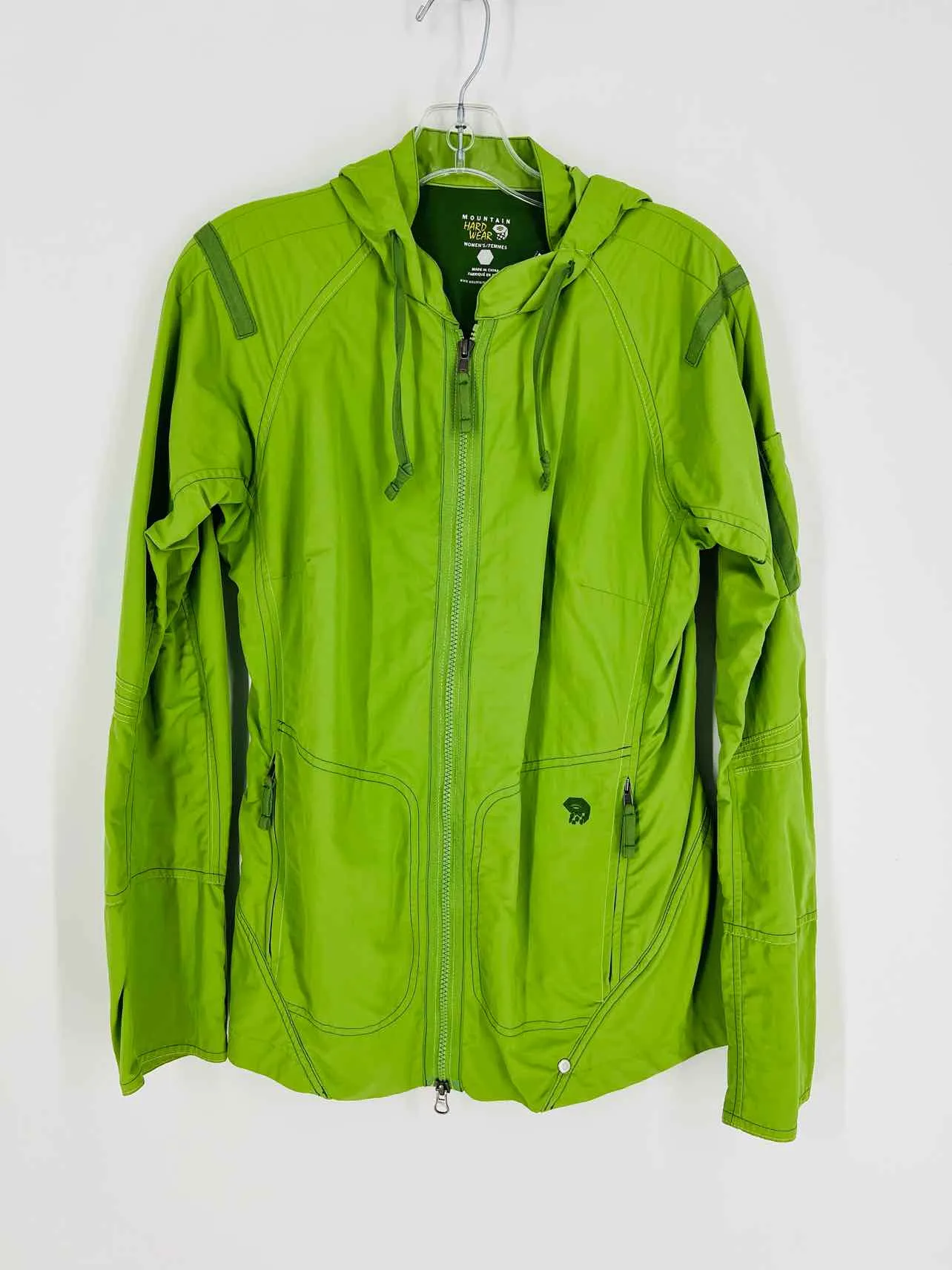 Mountain Hard Wear Size 8 Lt Green Hooded Nylon Jackets Jacket