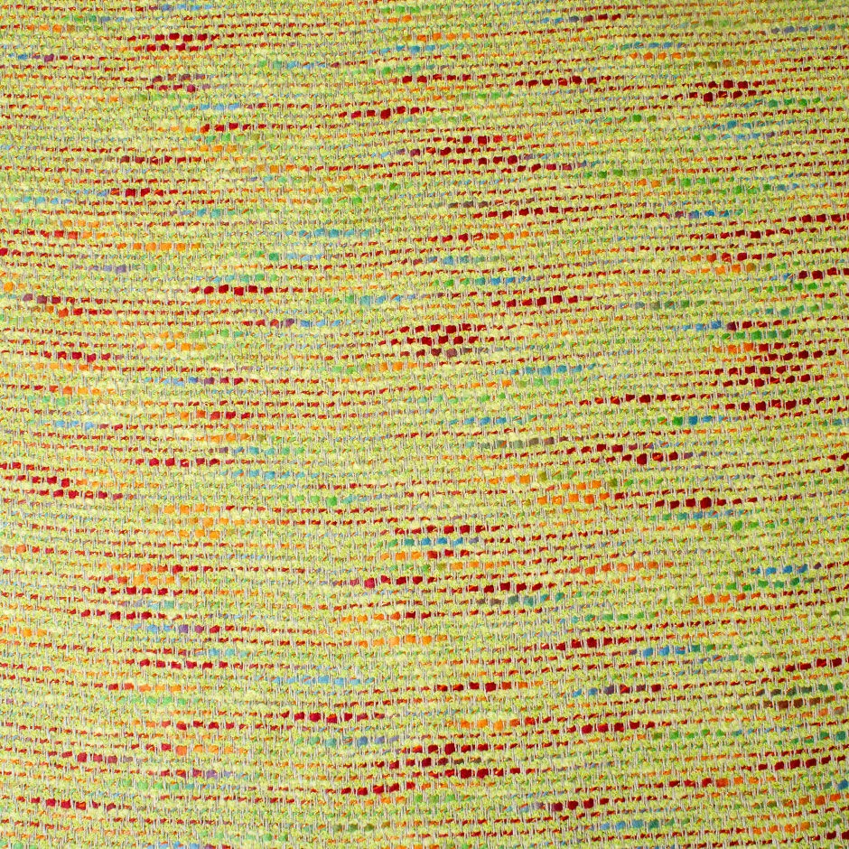 Multi-Coloured Fluorescent Green Linen Blend Bouclé