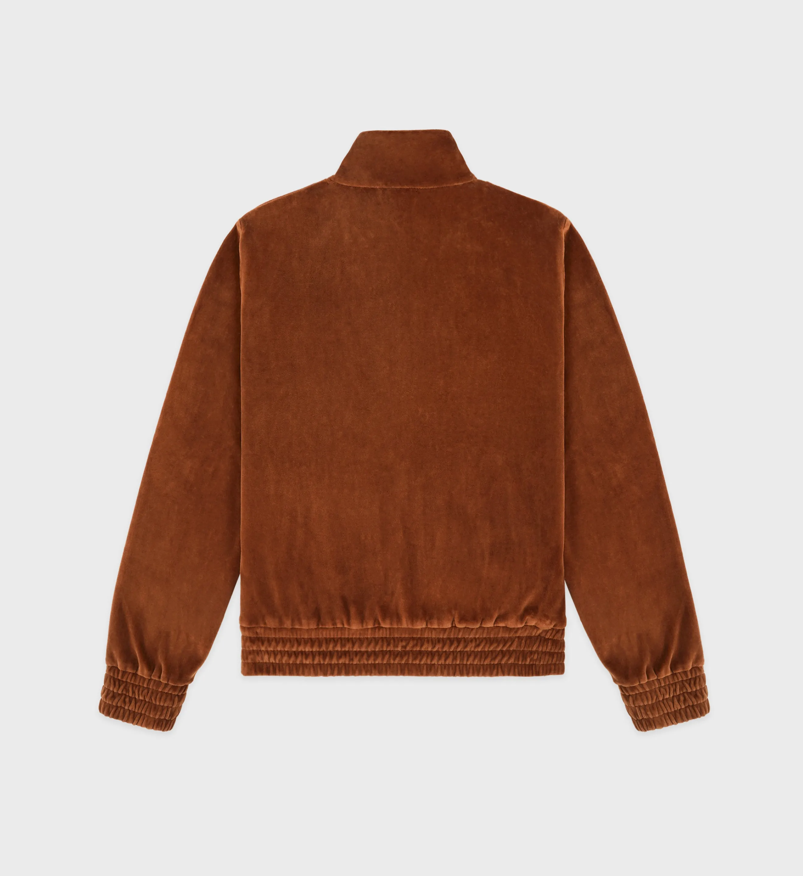 NY Crest Velour Track Jacket - Tobacco/Cream