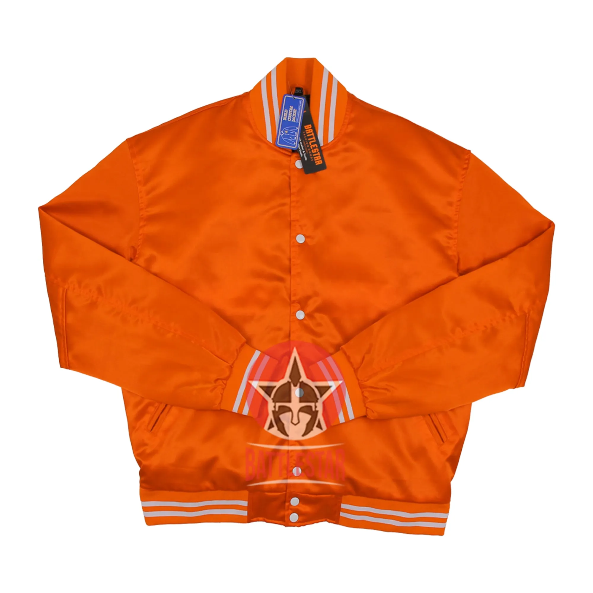 Orange Satin Varsity Baseball Jacket