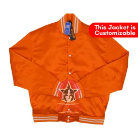 Orange Satin Varsity Baseball Jacket