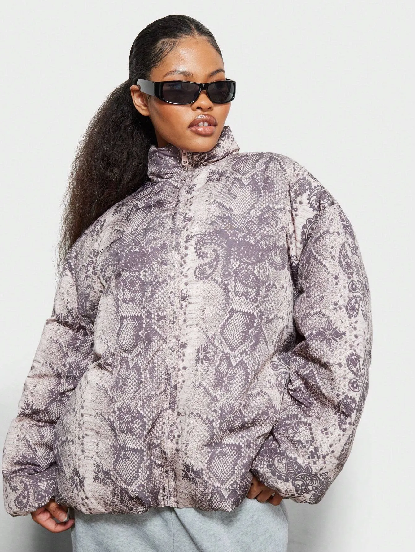 Oversized Fit All Over Print Puffa Jacket FW24