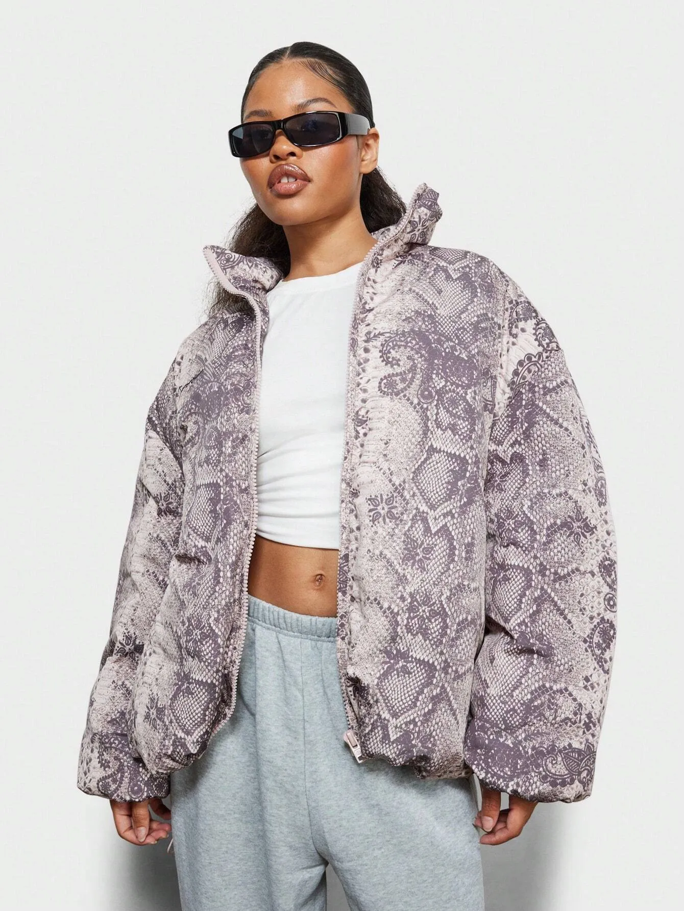 Oversized Fit All Over Print Puffa Jacket FW24