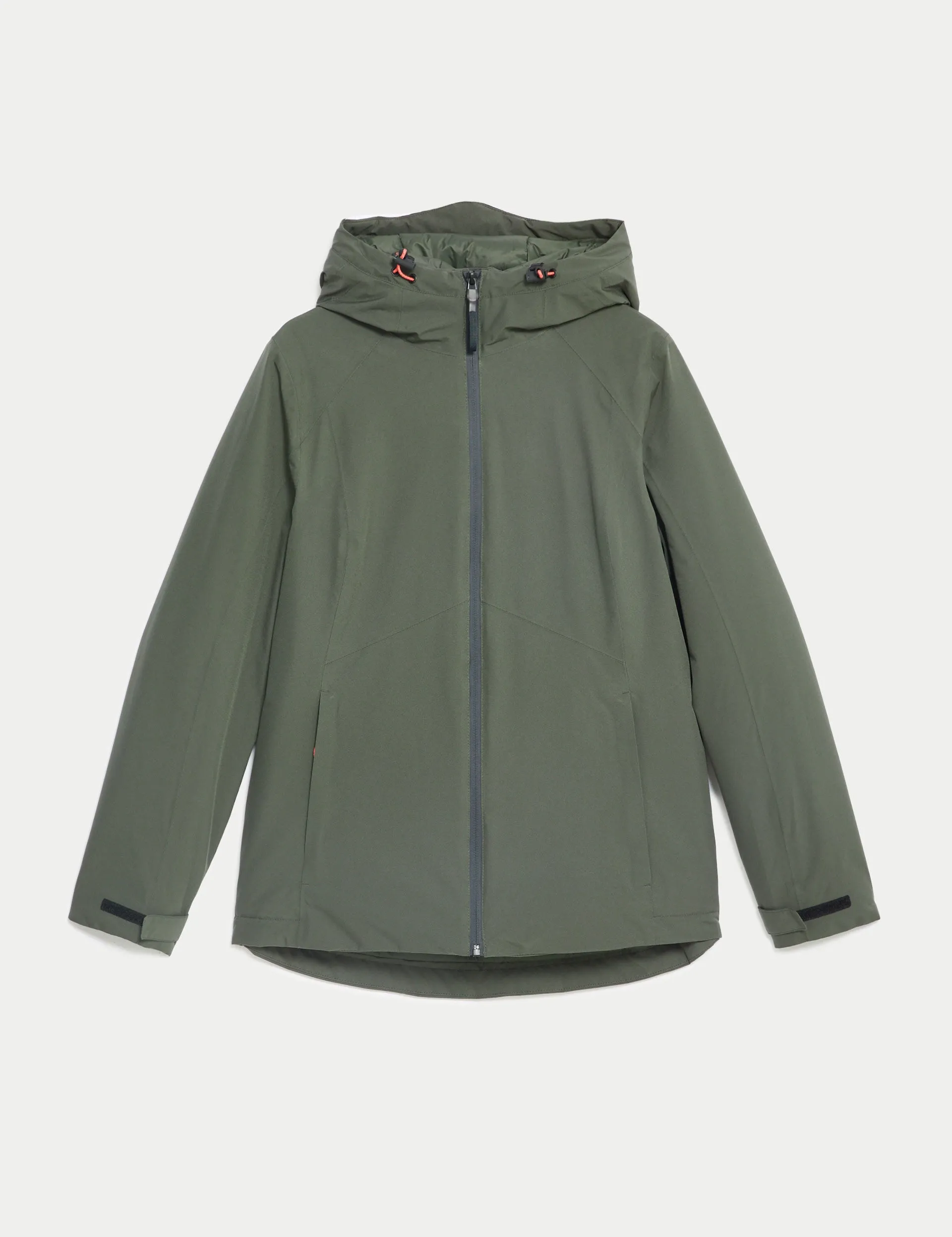 Padded Waterproof Hooded Jacket - Dark Olive