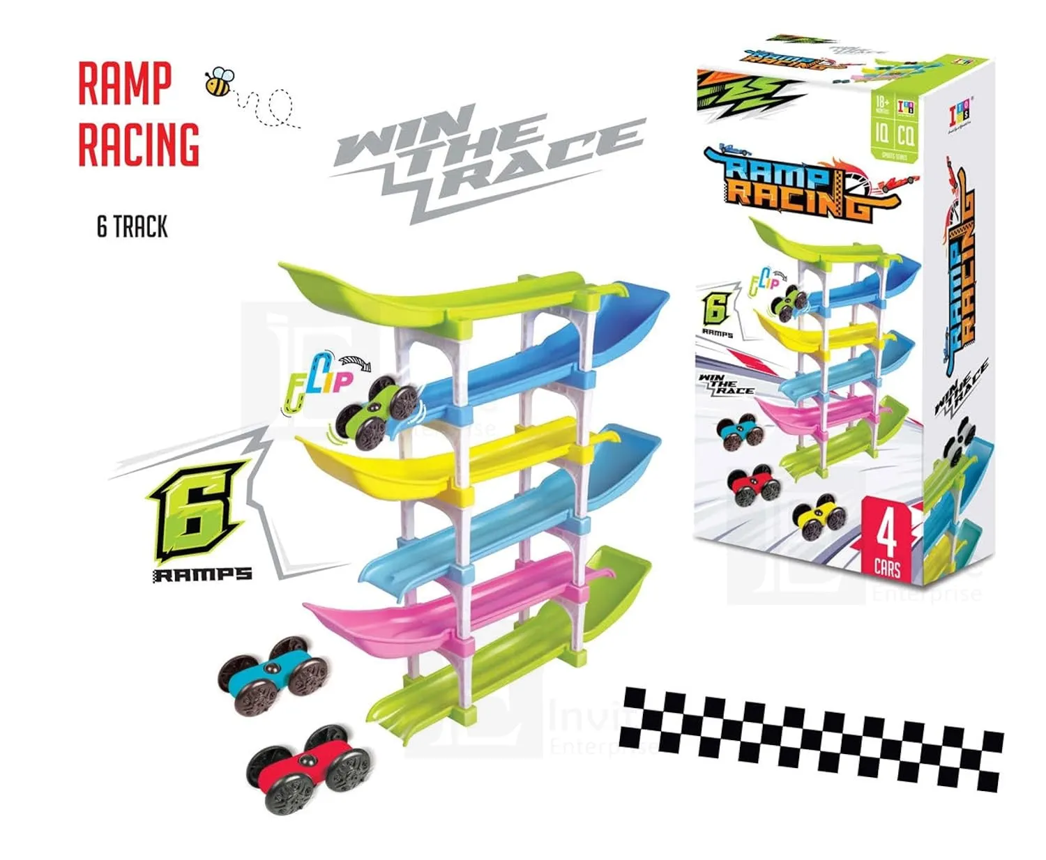 RACER RAMP RACING TOY WITH 4 CARS, 6 RAMPS AND RACER TRACK FOR 1, 2, 3 TODDLERS, AND ABOVE AGE BOYS & GIRLS – EDUCATIONAL AND RELAXING TOYS VEHICLE FOR KIDS TOYS【ISI APPROVED】