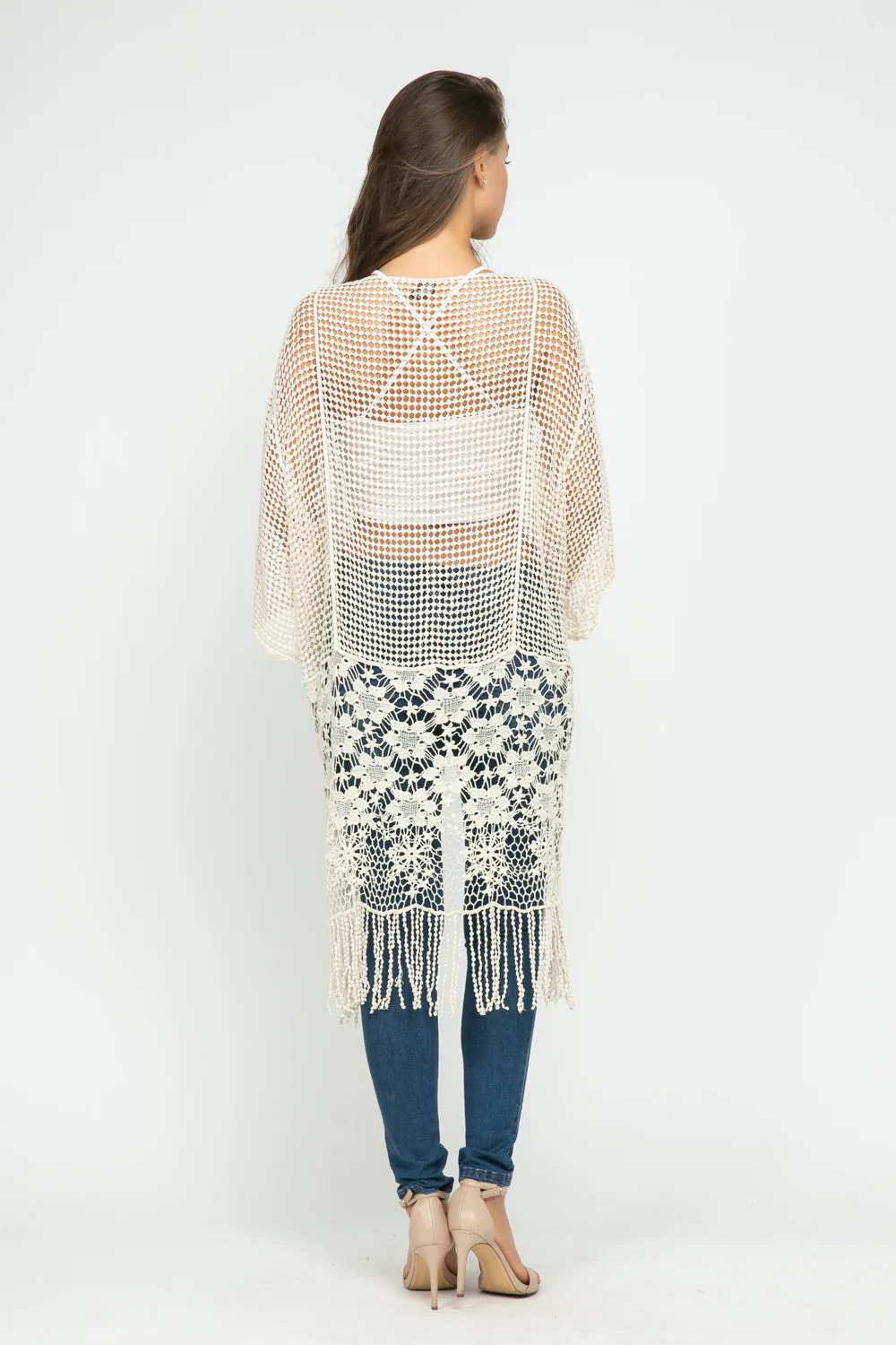 RAJ IVY MESH CROCHET KIMONO