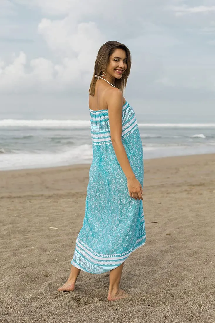 Sarong Beach Dress Wrap with Easy Built-in Ties