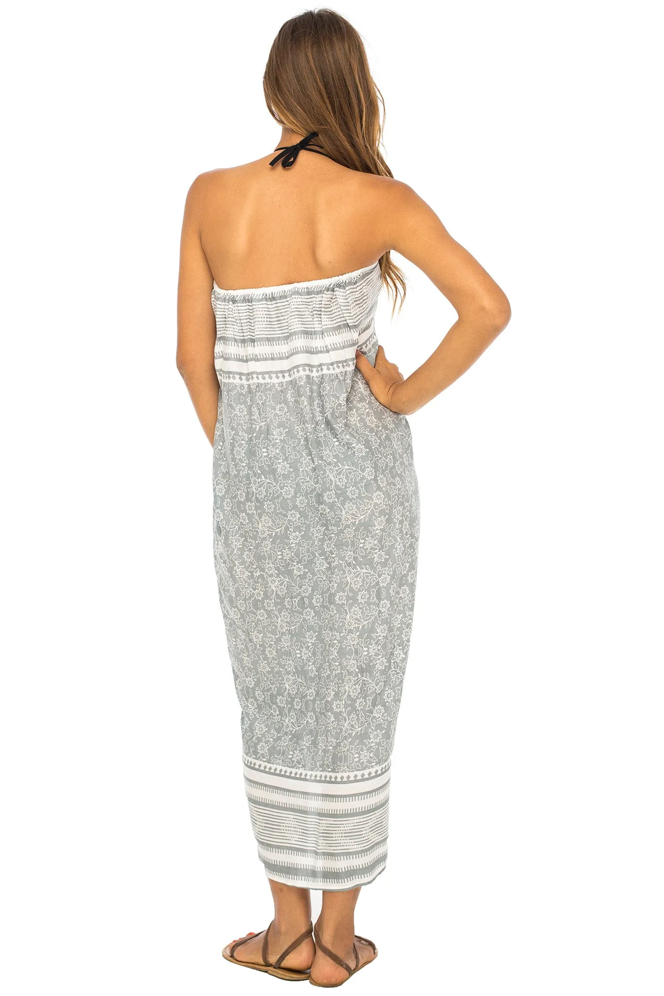 Sarong Beach Dress Wrap with Easy Built-in Ties